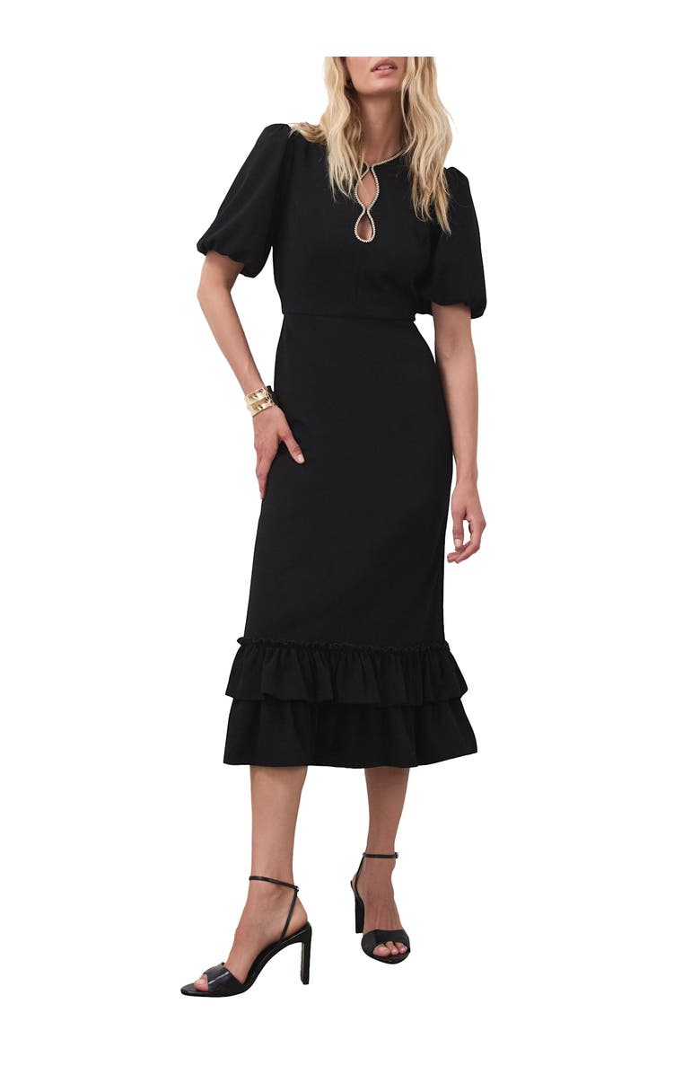 MINT VELVET Diamante Trim Midi Dress, Alternate, color, Black