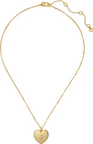 Kate Spade New York crystal initial heart locket necklace