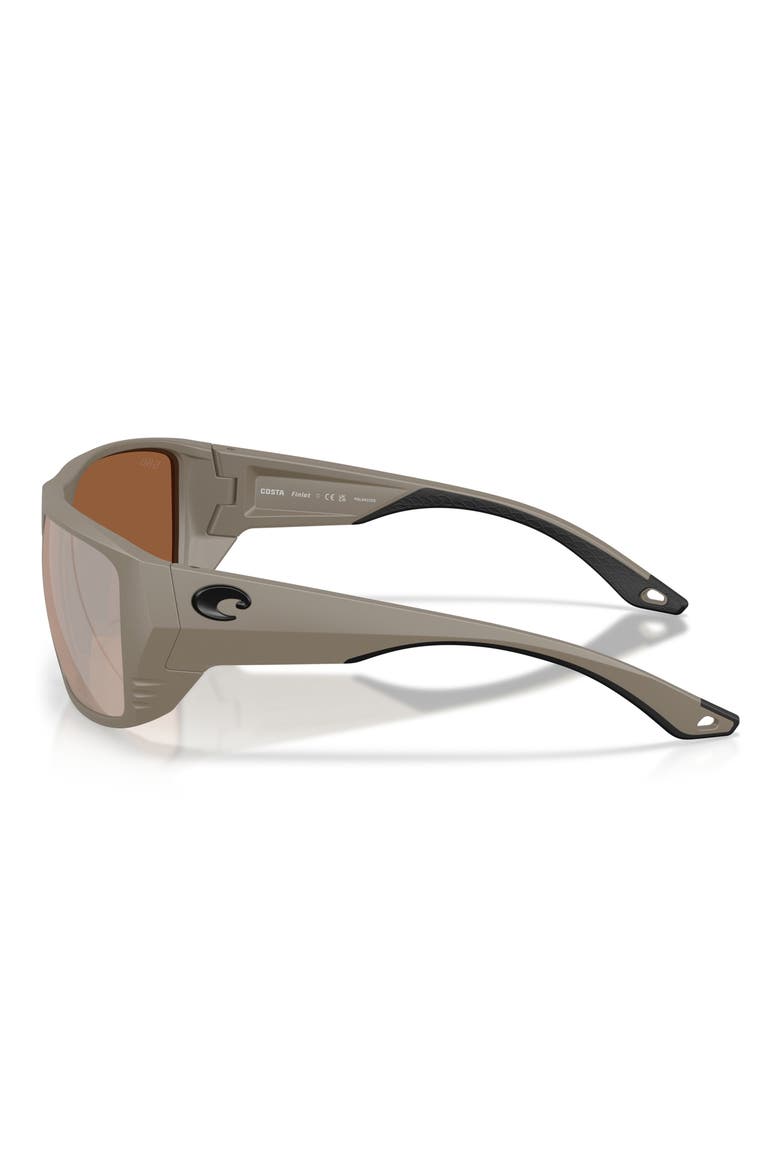 Finlet 59mm Polarized Rectangular Sunglasses, Alternate, color, SAND / COPPER SILVER 580G