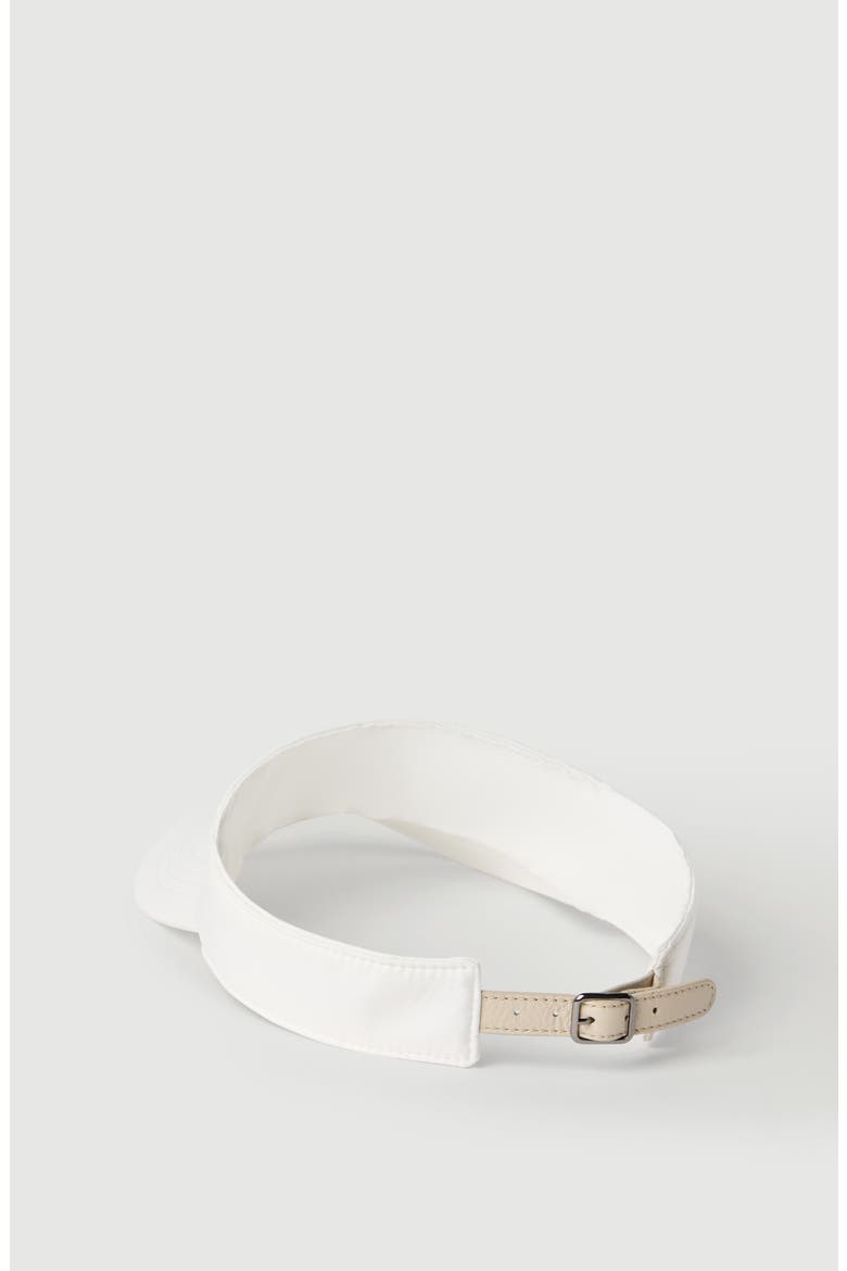 Nylon visor with shiny band, Alternate, color, White