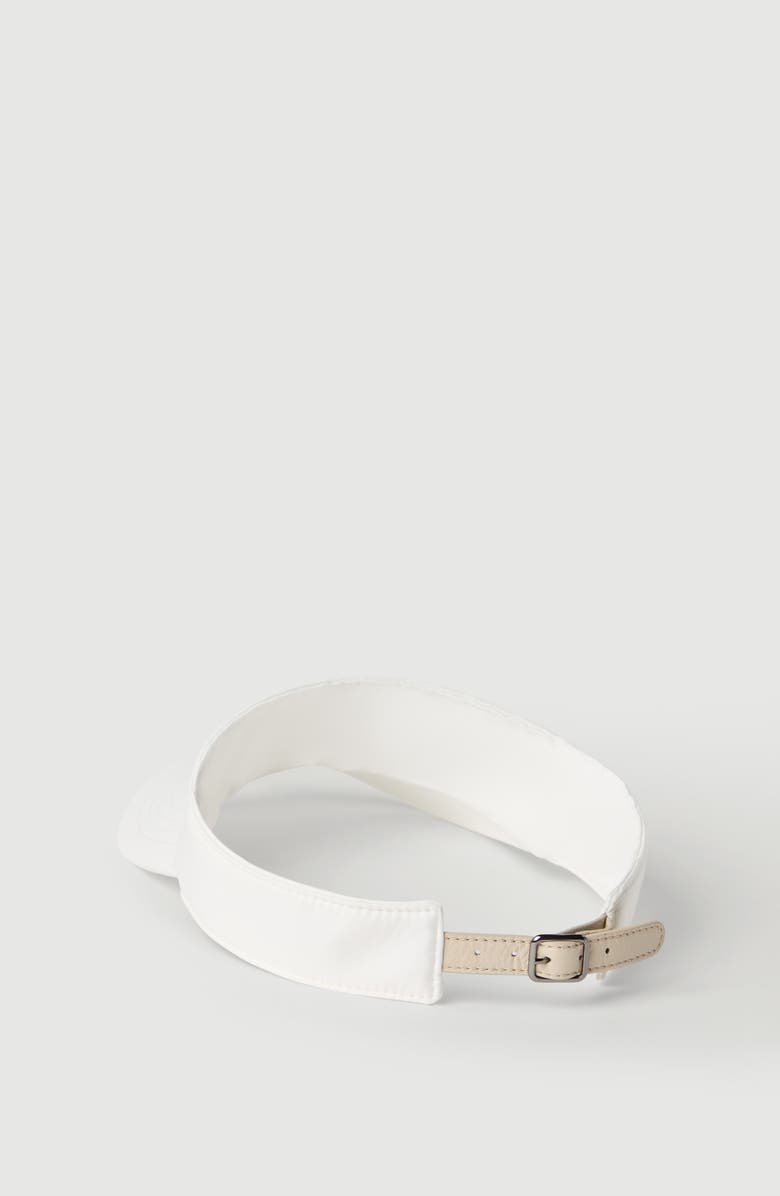Brunello Cucinelli Nylon visor with shiny band, Alternate, color, White
