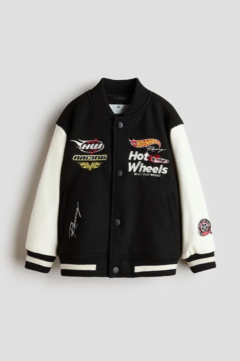 Motif-detail baseball jacket