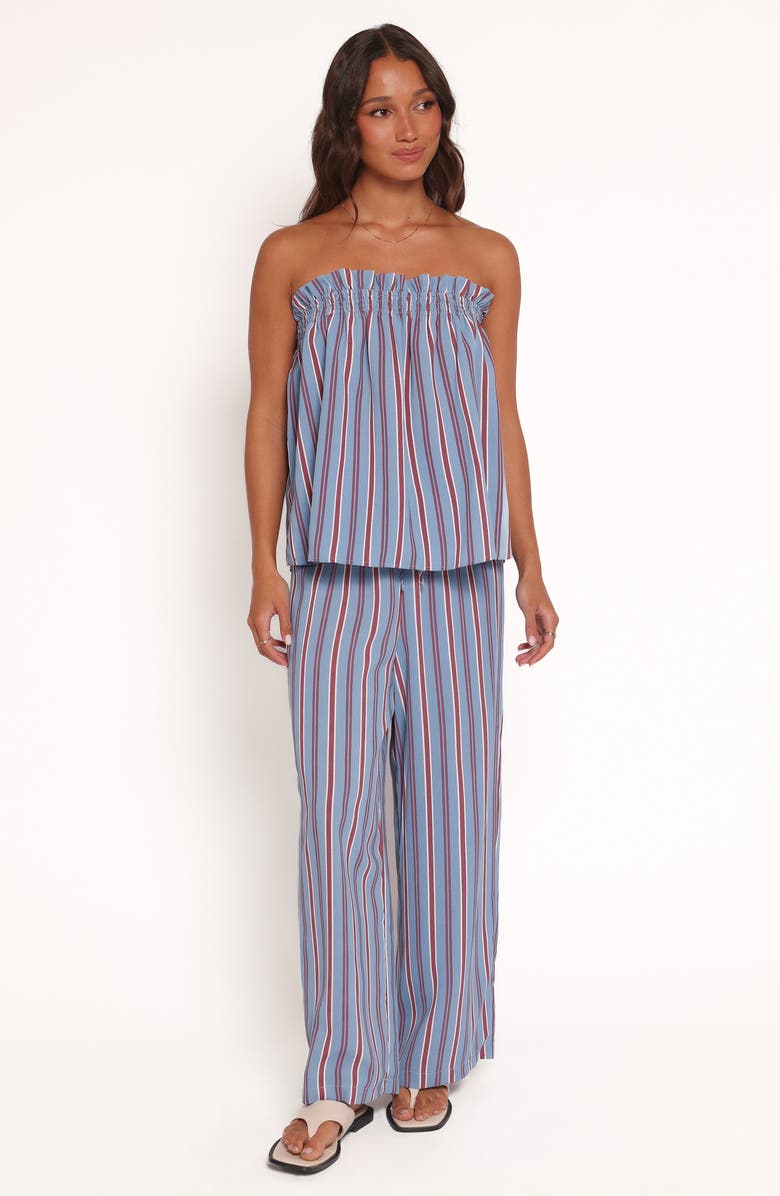 Petal & Pup Zemira Stripe Strapless Top, Alternate, color, Blue Stripe