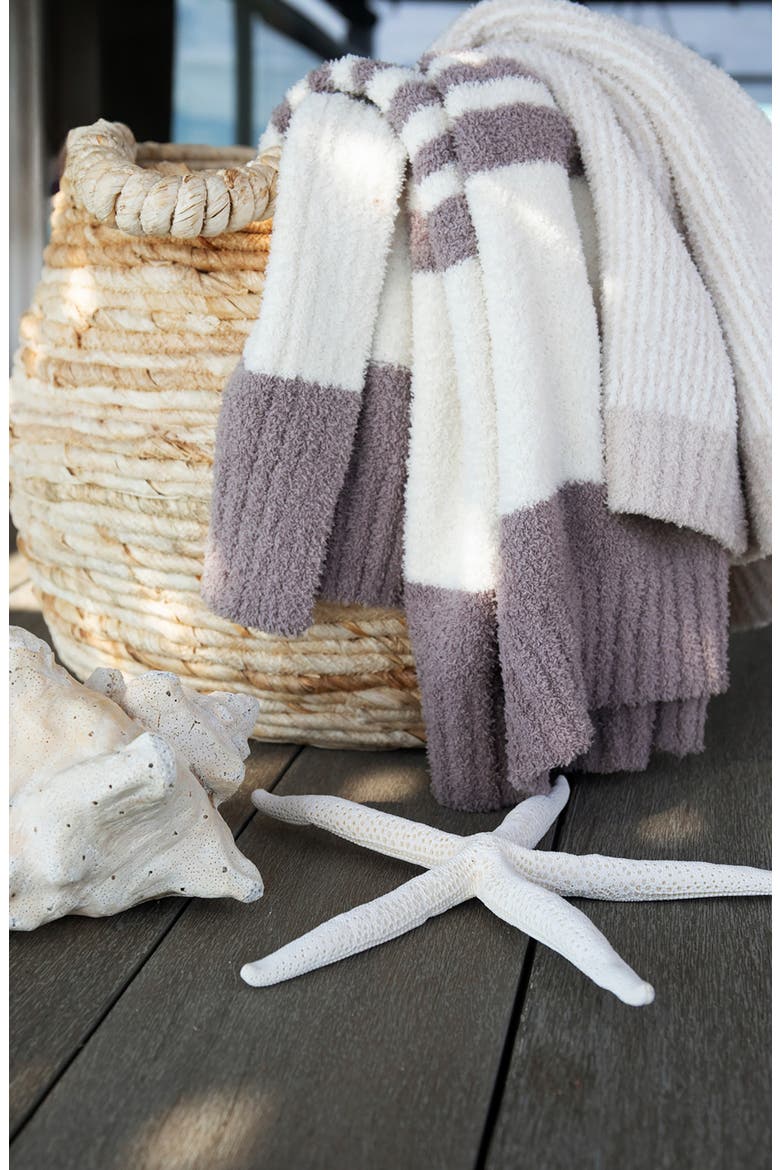 CozyChic™ Stripe Throw Blanket, Alternate, color, MOONBEAM-PEARL