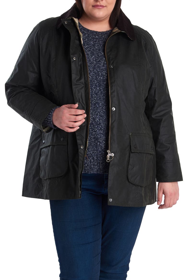 Beadnell Waxed Cotton Jacket, Main, color, SAGE