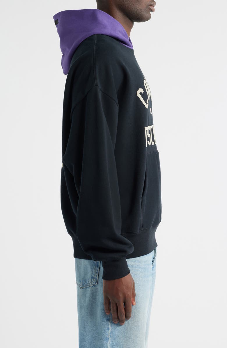 Fear of God Essentials x MLB Rockies Sport Fit Graphic Hoodie, Alternate, color, Vintage Black/ Purple Reign