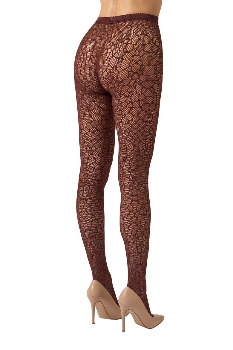 Reptile Net Tights, Alternate, color, MAHOGANY