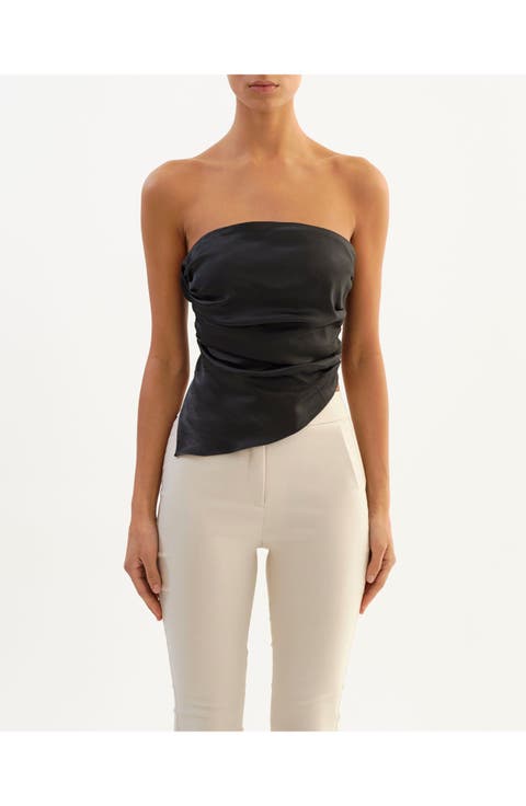 BAILA | Asymmetric Satin Scarf Top