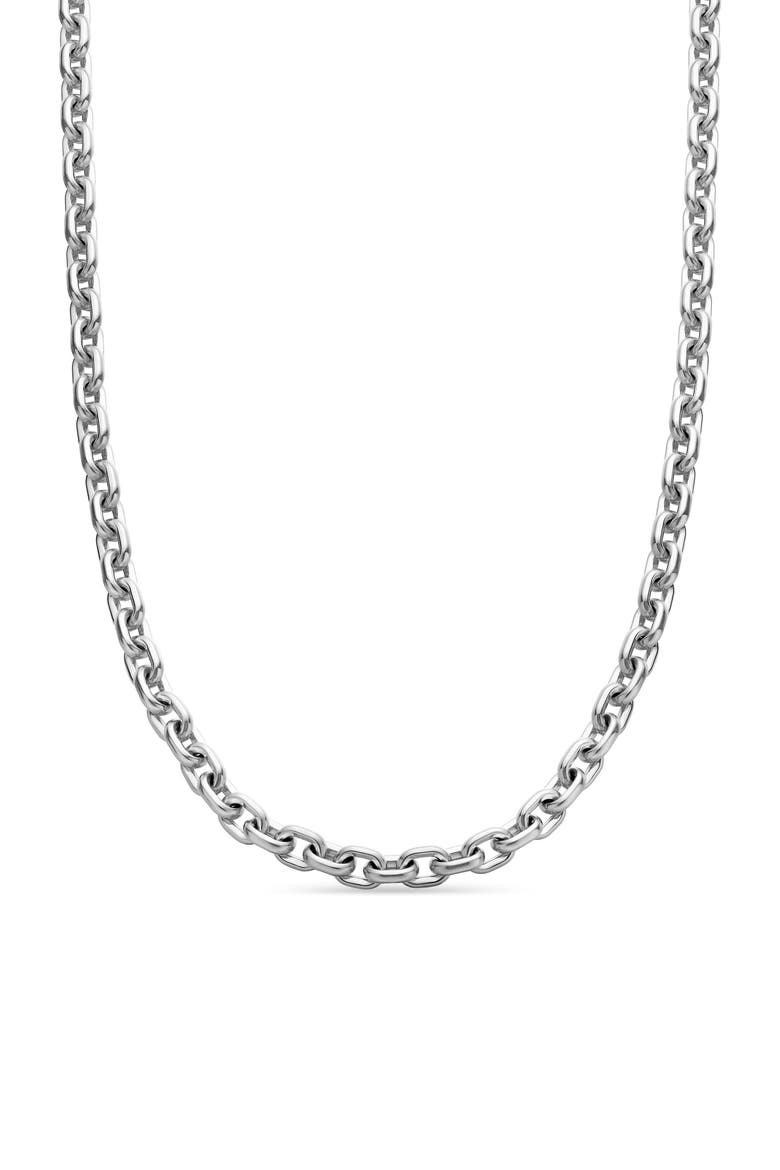 Deco Chain Link Necklace, Main, color, STERLING SILVER