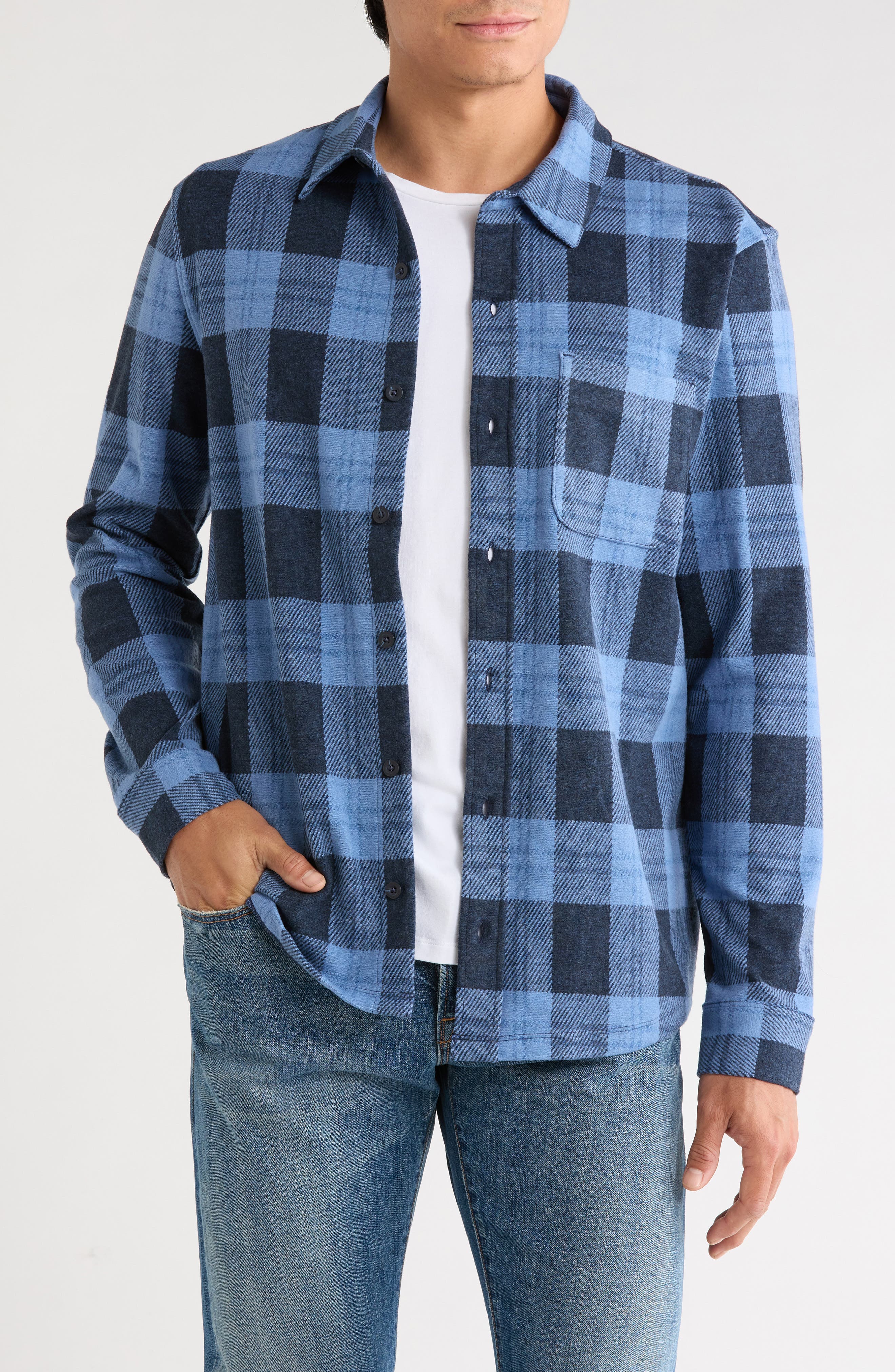 Plaid Knit Shirt Jacket