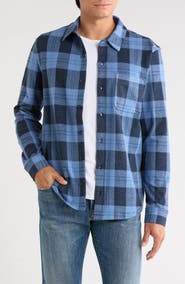 Vince Plaid Knit Shirt Jacket
