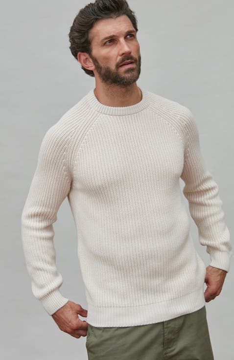 Cotton Fisherman Rib Knit Sweater