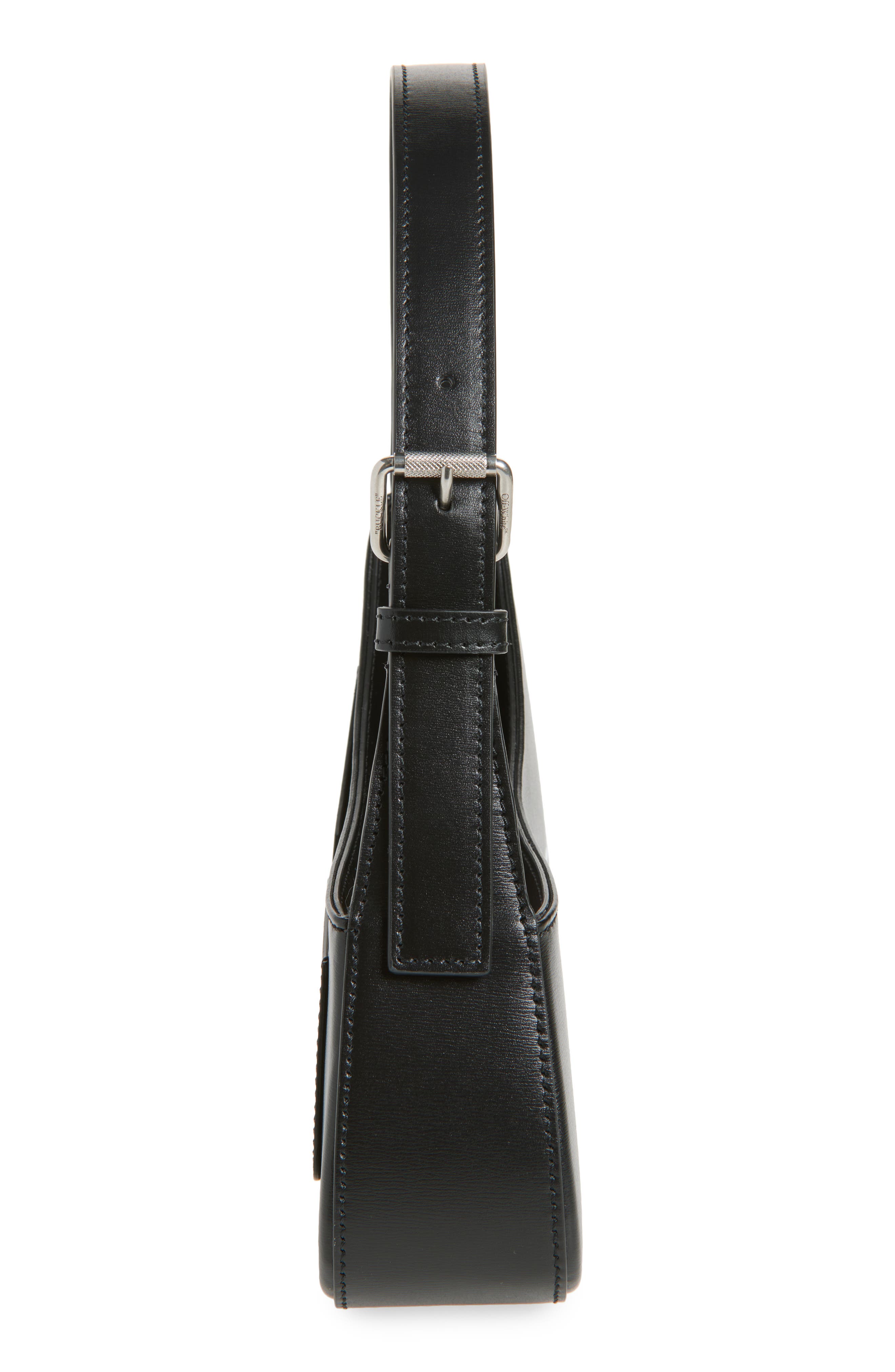 Off-White Jitney Quote Leather Shoulder Bag, Alternate, color, 