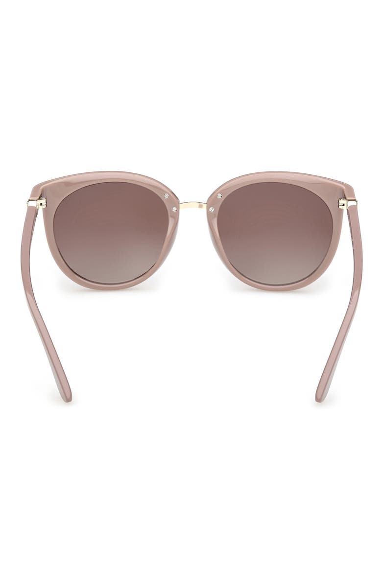 Round Sunglasses, Alternate, color, SHINY BEIGE / GRADIENT BROWN