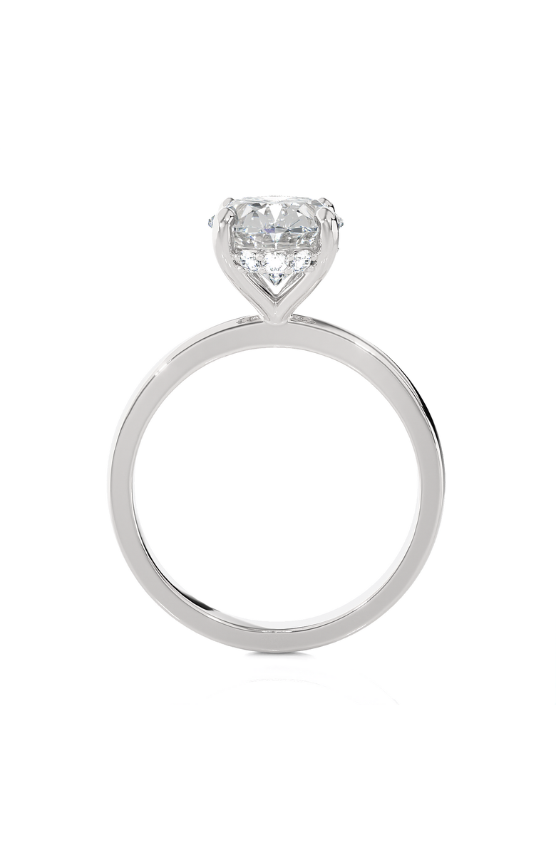 Bliss Diamond Certified 3.10Ct Oval Diamond Hidden Halo Engagement Ring in 14k Gold, Alternate, color, 14K White Gold