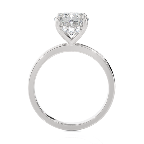 Bliss Diamond Certified 3.10ct Oval Diamond Hidden Halo Engagement Ring In Gold