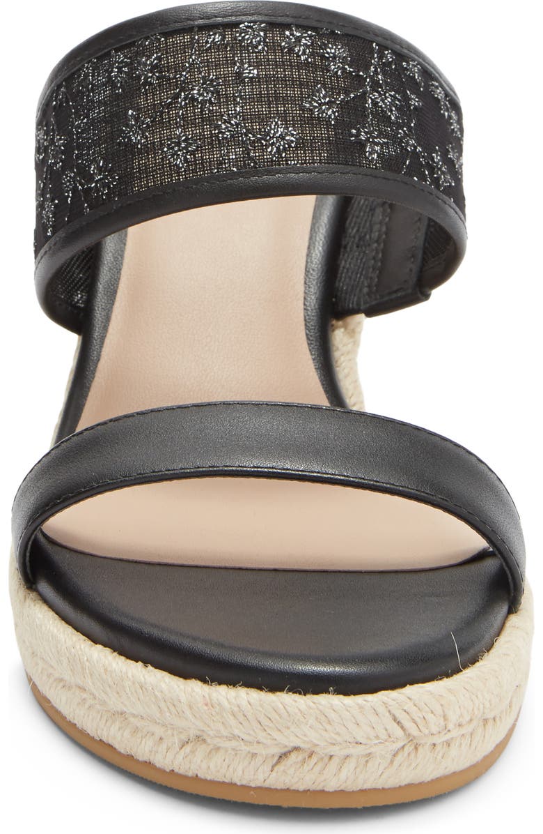 Stuart Weitzman Lily Espadrille Wedge Slide Sandal, Alternate, color, Black
