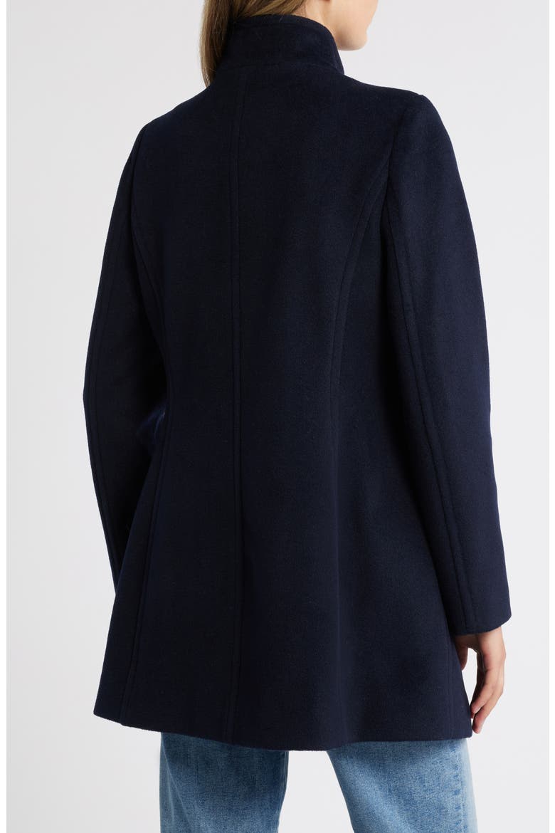 Double Breasted Stand Collar Coat, Alternate, color, NAVY BLUE