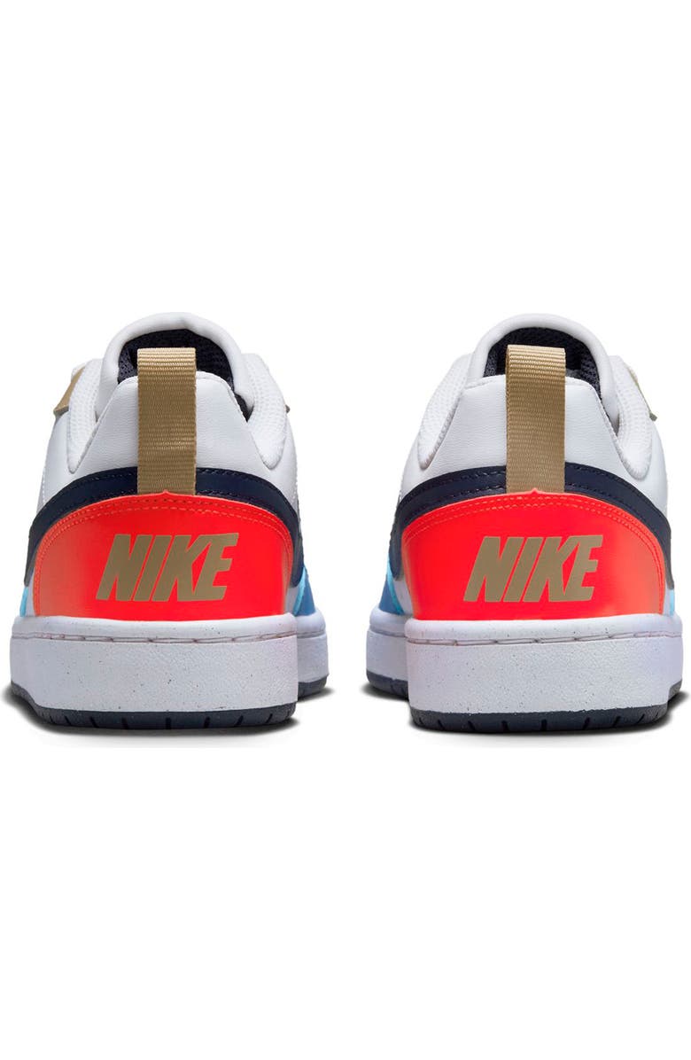 Nike Kids' Court Borough Low Top Sneaker, Alternate, color, White/ Thunder Blue/ Crimson