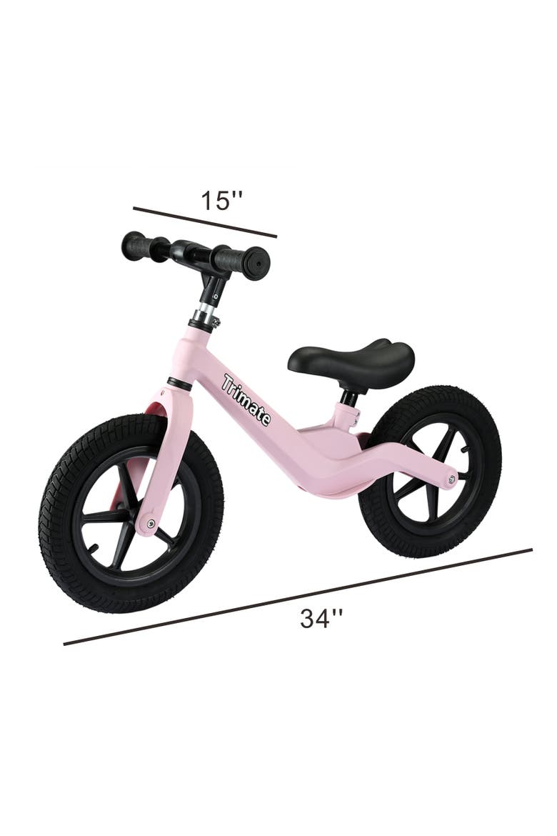 Toddler 12" Pink Balance Bike with Inflated Tire, Ages 3-5, Alternate, color, Multicolored