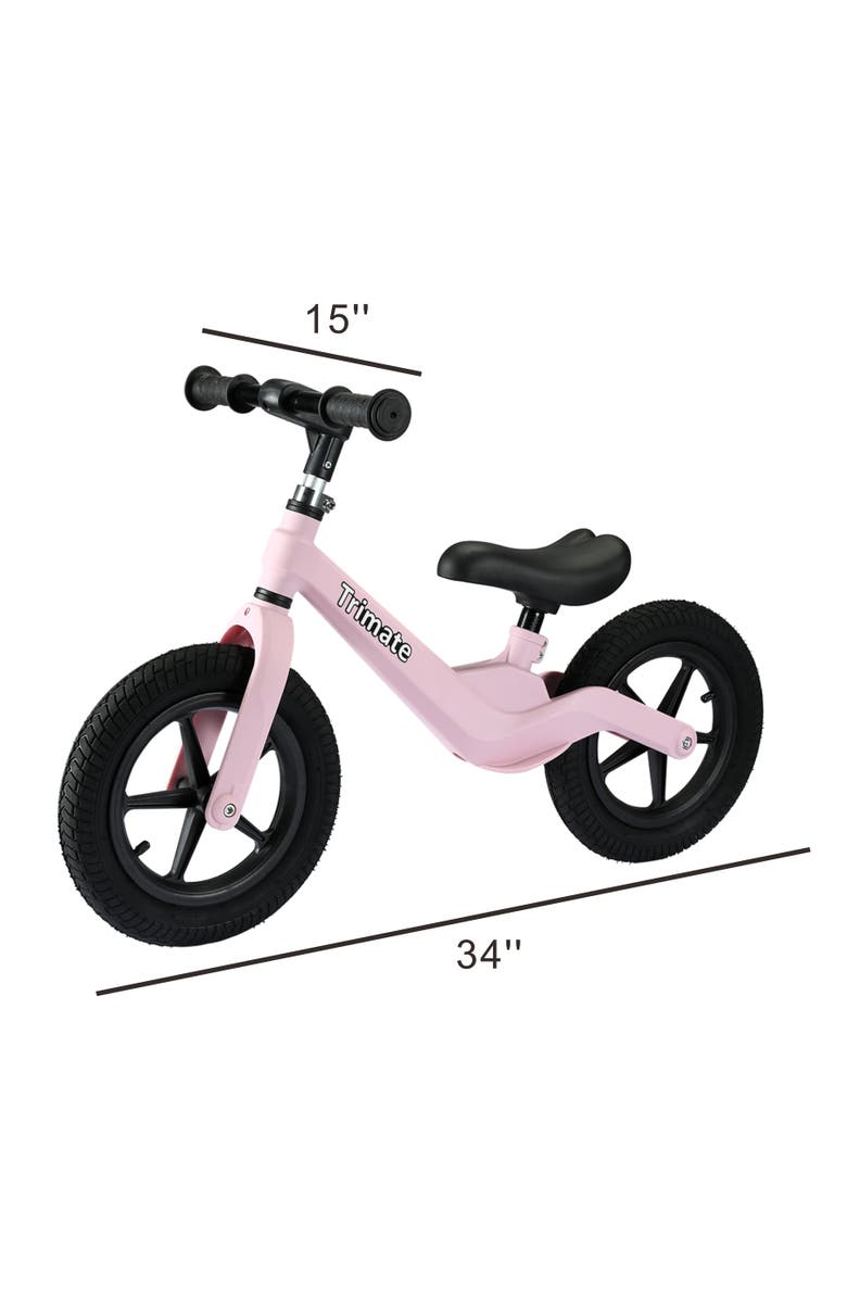 Trimate Toddler 12" Pink Balance Bike with Inflated Tire, Ages 3-5, Alternate, color, Multicolored