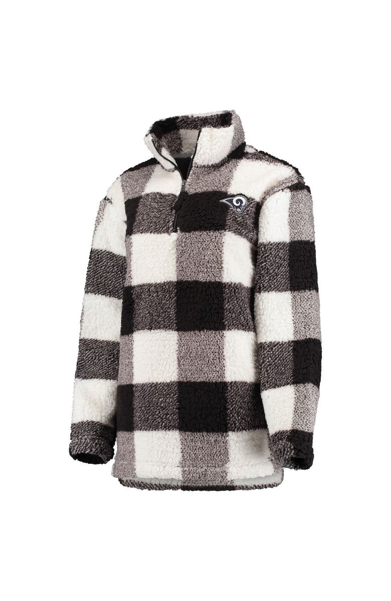 G-III 4HER BY CARL BANKS Women's G-III 4Her by Carl Banks Black Los Angeles Rams Sherpa Plaid Quarter-Zip Jacket, Alternate, color, 