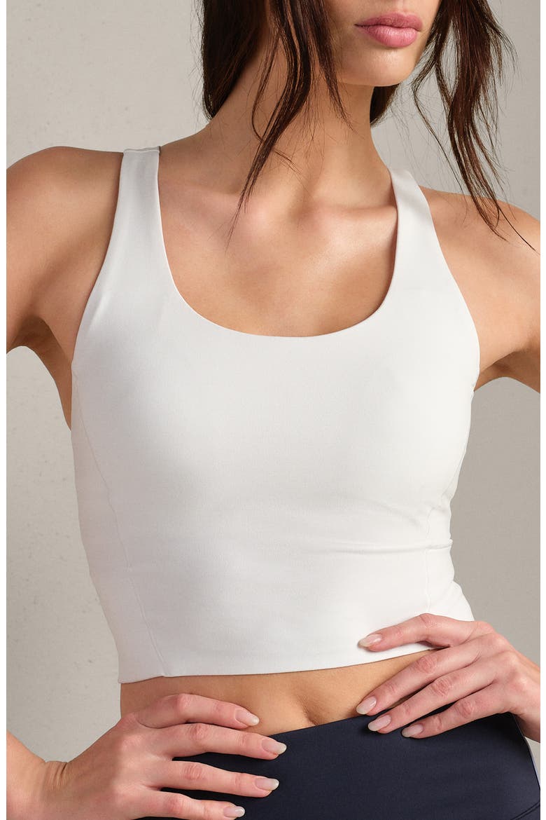 Revive Scoop Longline Bra, Main, color, SNOW WHITE