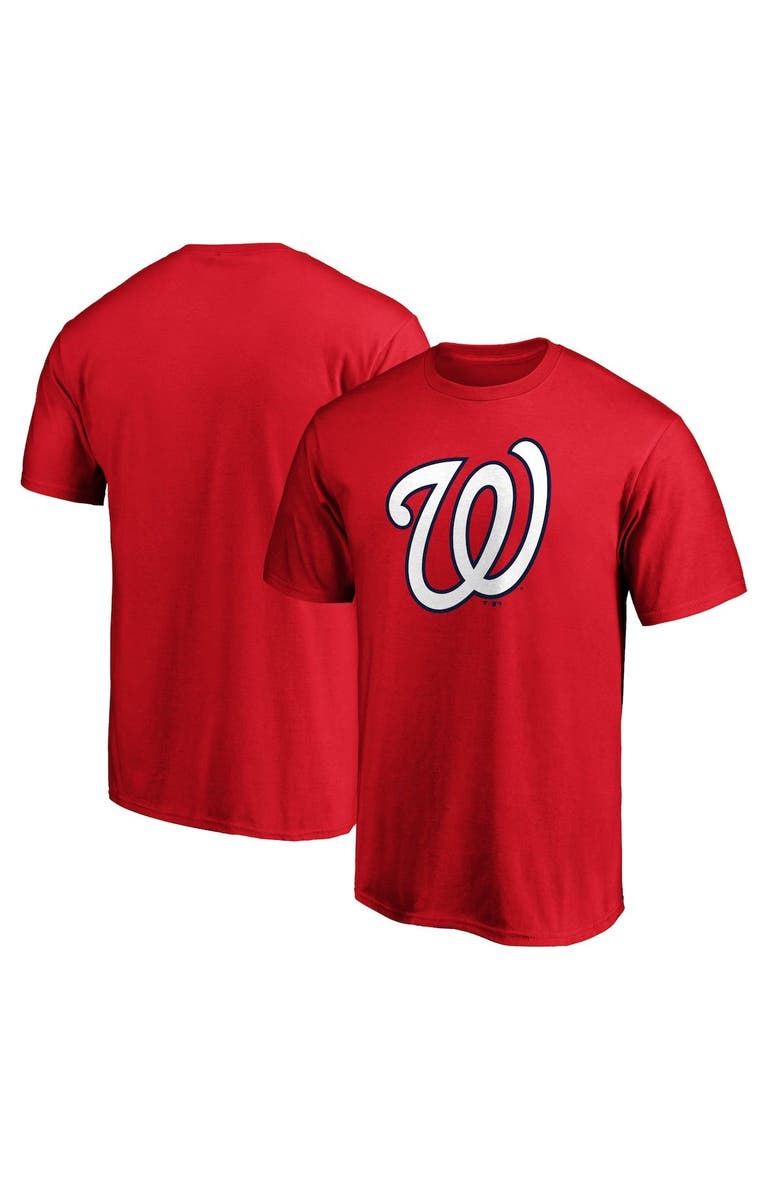 FANATICS Men's Fanatics Branded Red Washington Nationals Official Logo T-Shirt, Alternate, color,