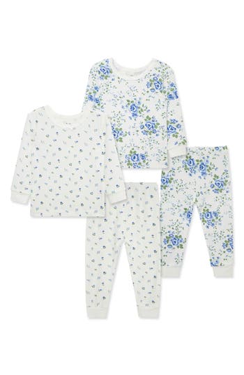 Little Me Assorted 2-pack Toile Print Fitted Two-piece Pajamas In Blue