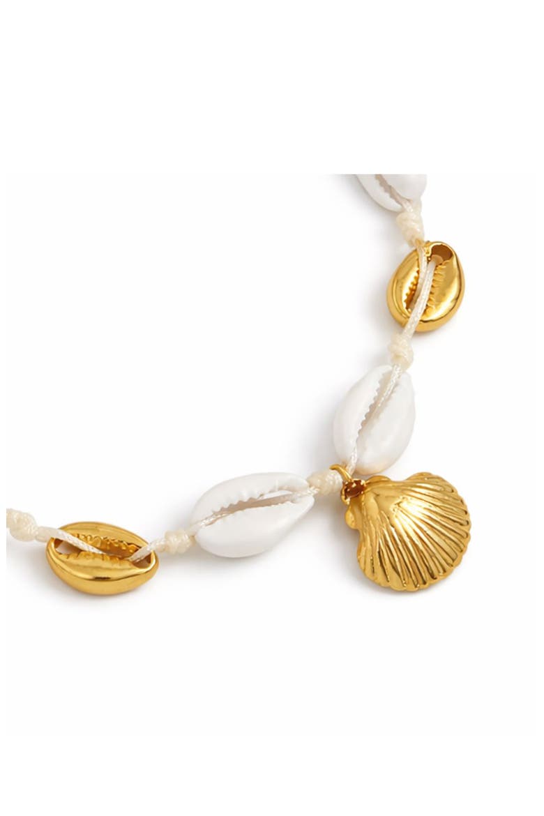 Mixed Shell Charm Anklet, Alternate, color, GOLD
