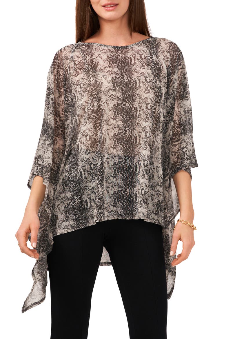 Overlay Mesh Cape, Main, color, SILVER/CHARCOAL