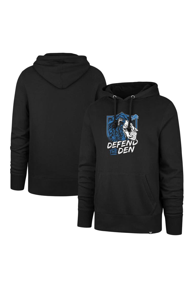 Men's '47 Black Detroit Lions Regional Headline Hoodie, Main, color, Black