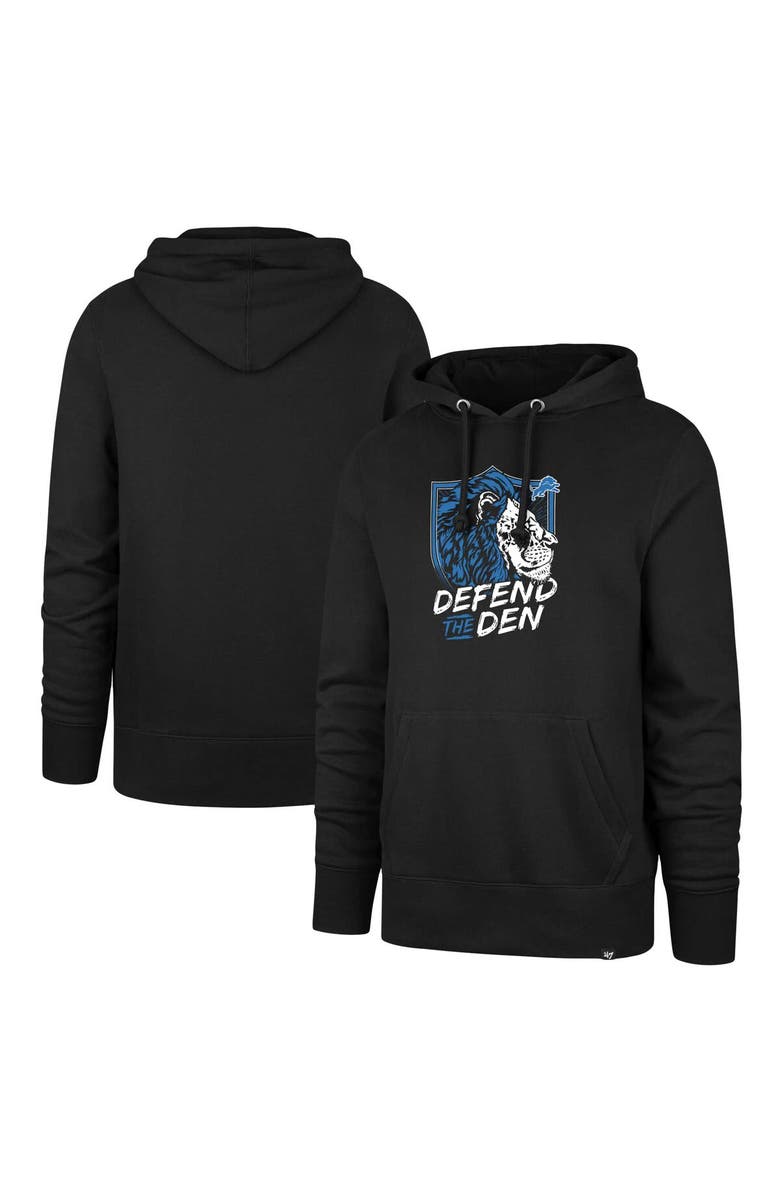 '47 Men's '47 Black Detroit Lions Regional Headline Hoodie, Main, color, Black