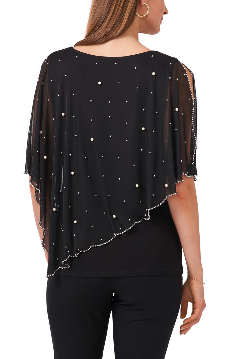 Beaded Overlay Jersey Top, Alternate, color, RICH BLACK