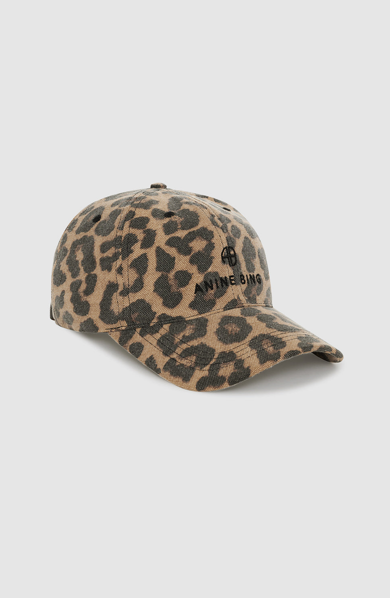 ANINE BING Jeremy Baseball Cap, Alternate, color, Black / Brown Leopard