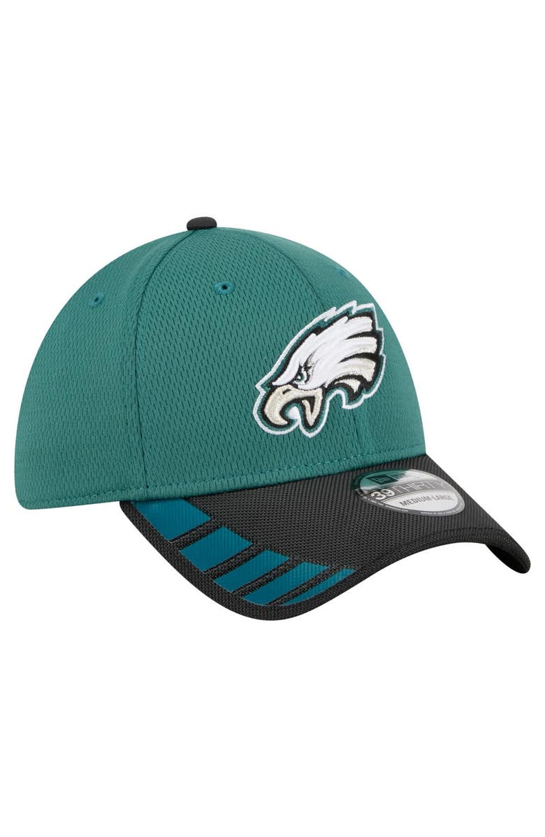 New Era Men's New Era Midnight Green Philadelphia Eagles Visor Hit 39THIRTY Flex Hat, Alternate, color, Green