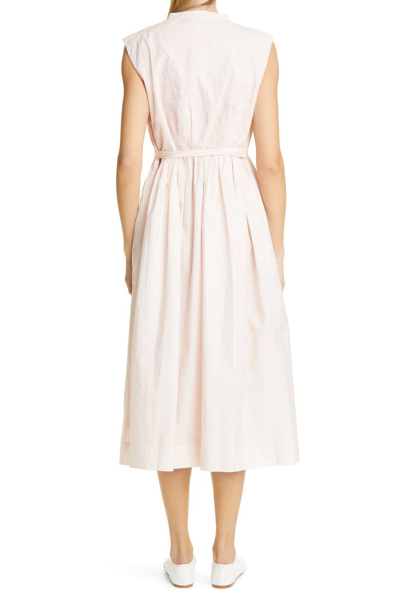 Maya Button Front Sleeveless Dress, Alternate, color, LIGHT PINK/ LIGHT LINK EMB