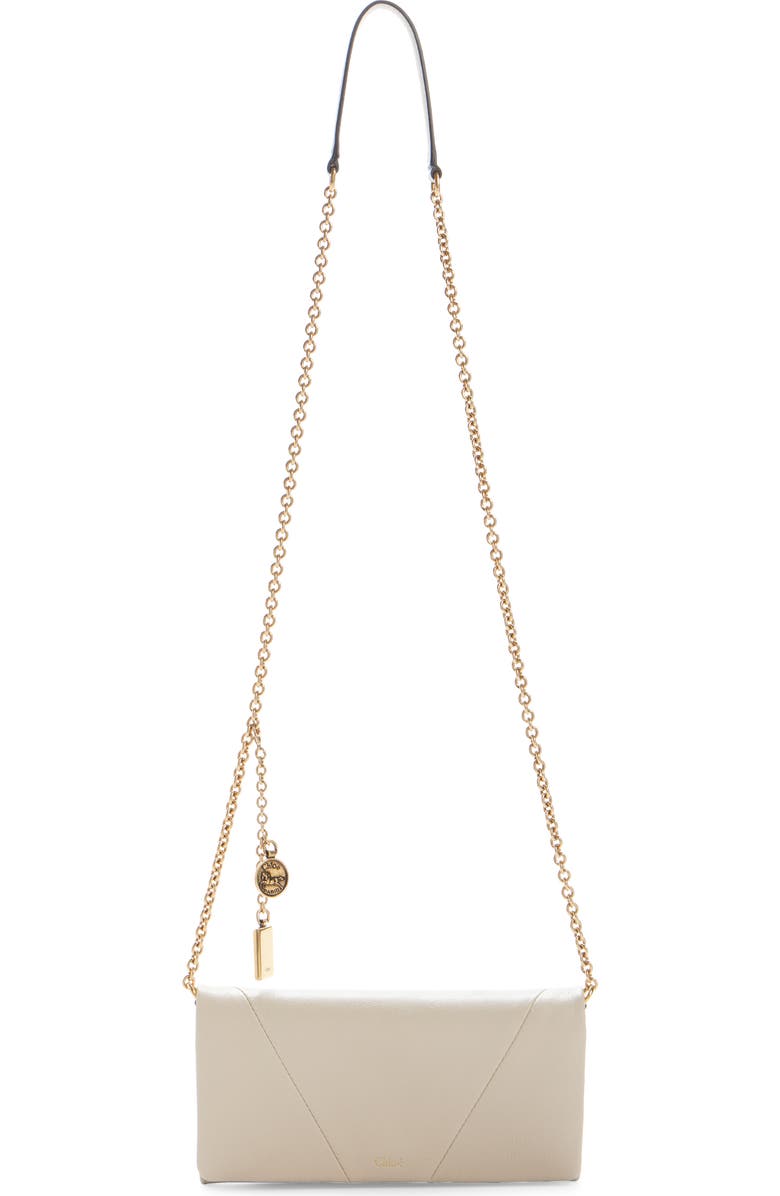 Chloé Spin Leather Wallet On A Chain, Alternate, color, 23N Vegetal Beige