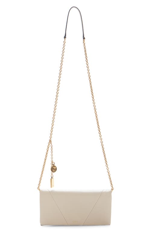 Chloé Womens Spin Logo-plaque Leather Chain Wallet Vegetal Beige In 23n Vegetal Beige