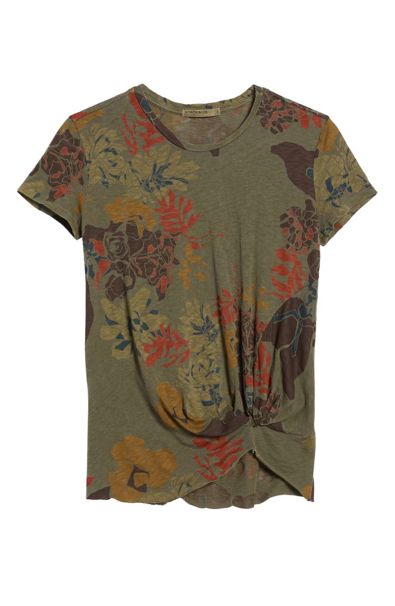 Stateside Floral Twist Front Tee, Alternate, color, 
