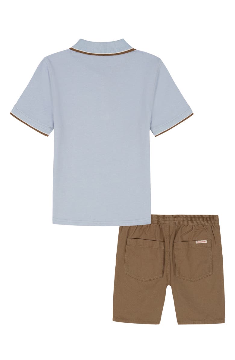 Calvin Klein Tipped Cotton Polo & Shorts Set, Alternate, color, 
