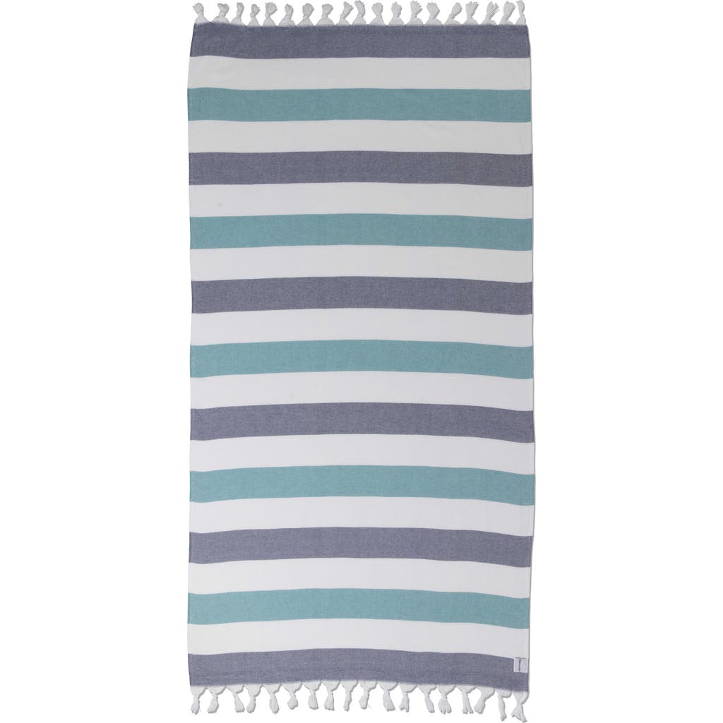 Infusezen Kapris Striped Organic Turkish Towel With Soft Terry Cloth Back