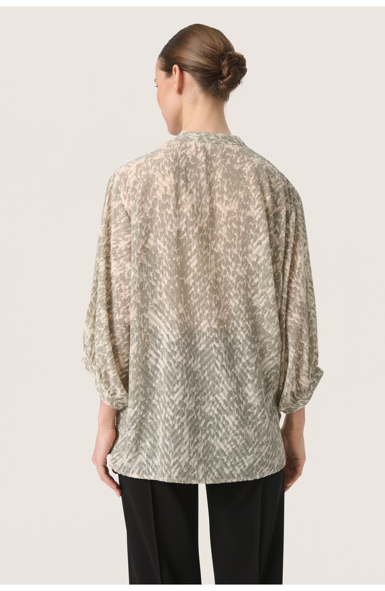 Soaked in Luxury SLOsaka Notch Neck Cropped Sleeve Blouse, Alternate, color, Shadow Drop Print