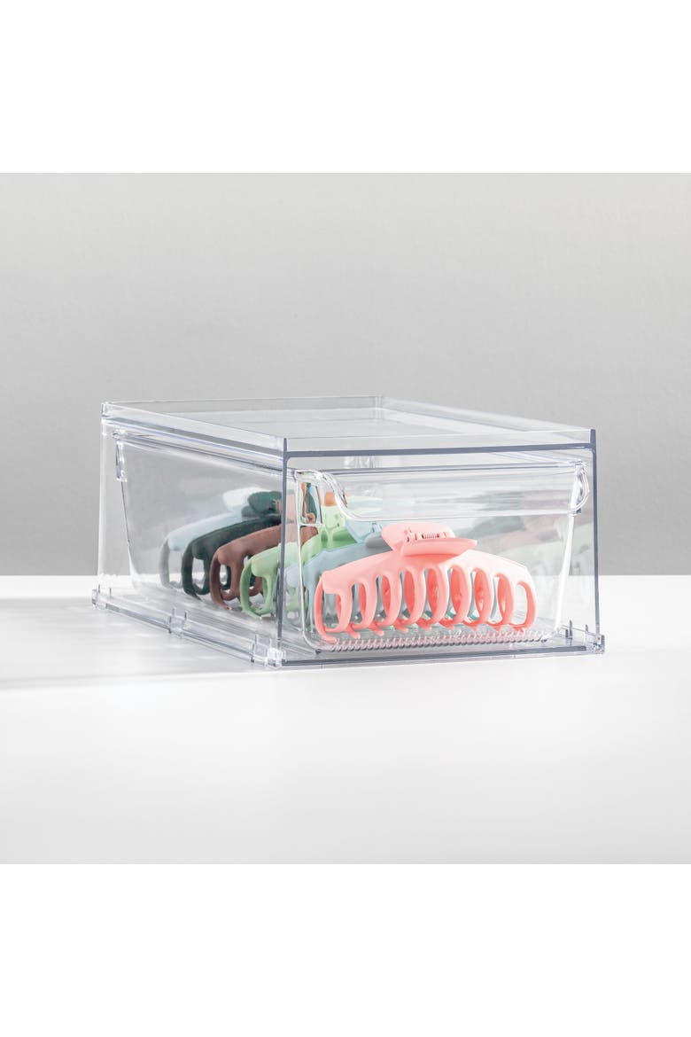 Stackable Kitchen Storage Drawer for Fridge, Pantry, Under-Sink, or Cabinet - Set of 4 - Clear, Alternate, color, Clear
