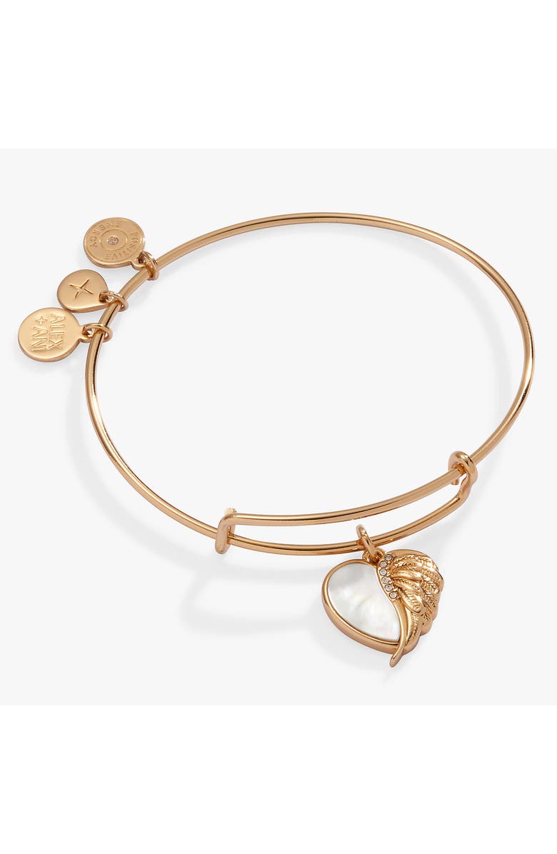 Alex and Ani Wings of Protection Charm Bangle, Main, color, Gold