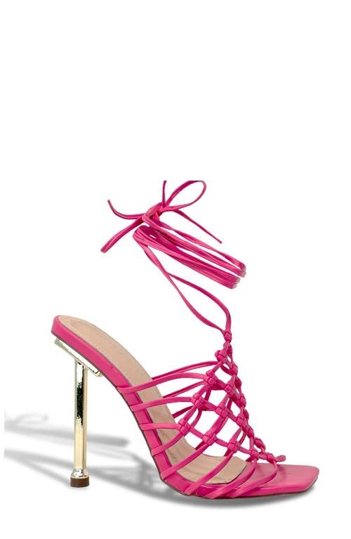 Chase & Chloe Chase And Chloe Caged Ankle Tie Sandal