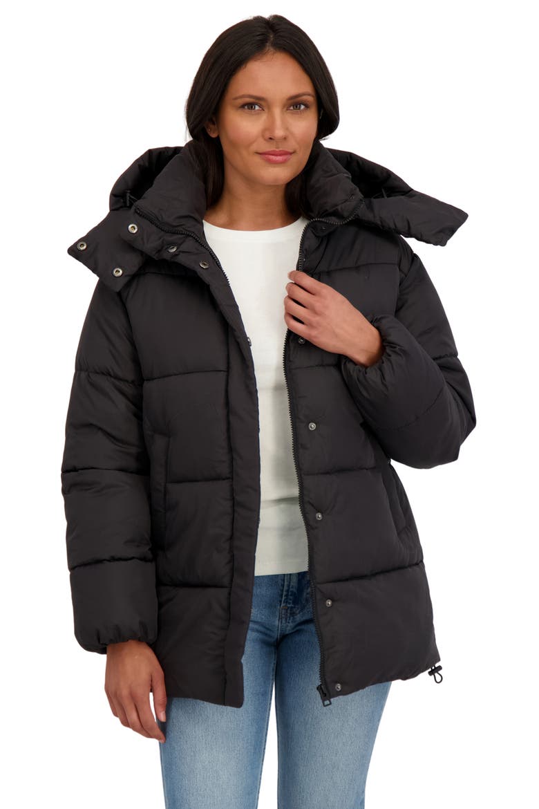Water Resistant Puffer Jacket, Alternate, color, BLACK