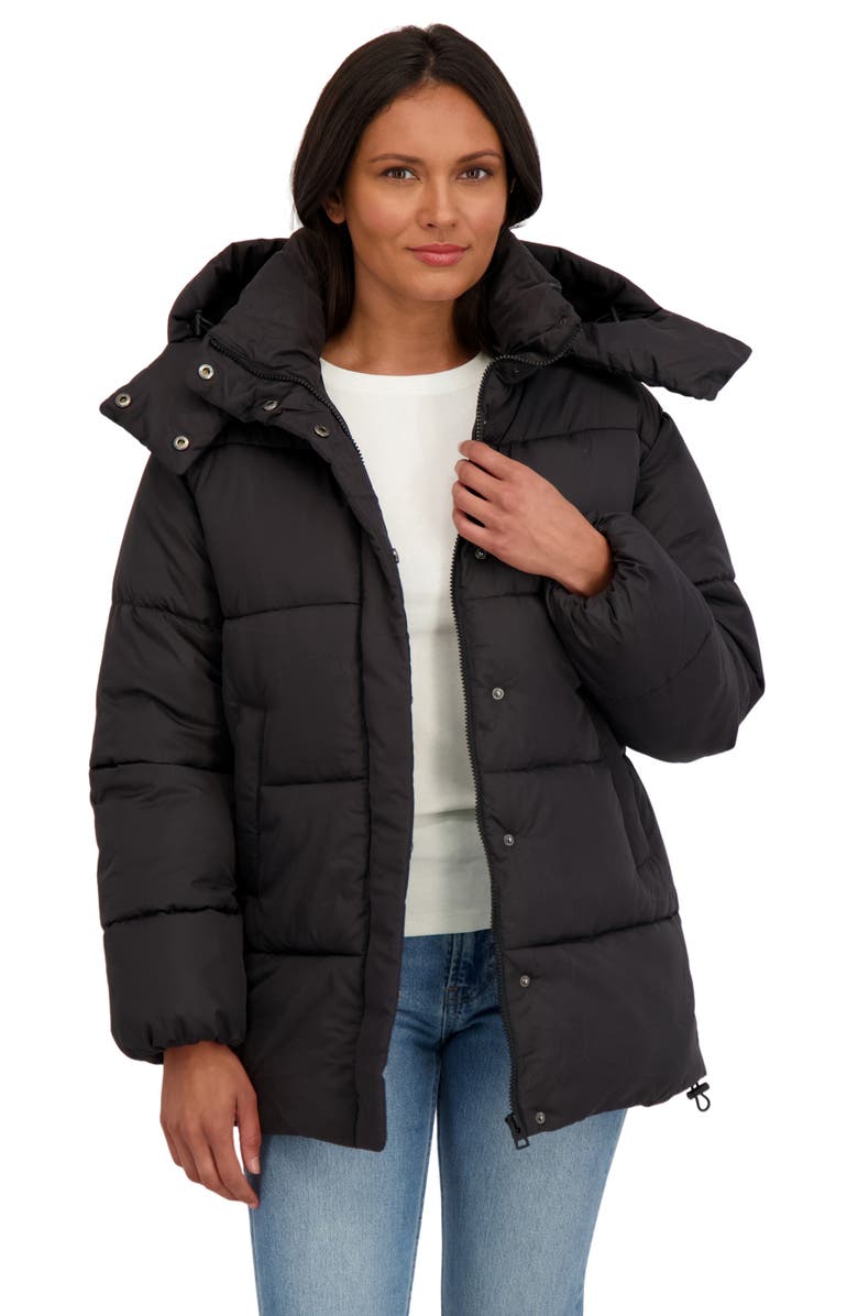 Sebby Water Resistant Puffer Jacket, Alternate, color, Black