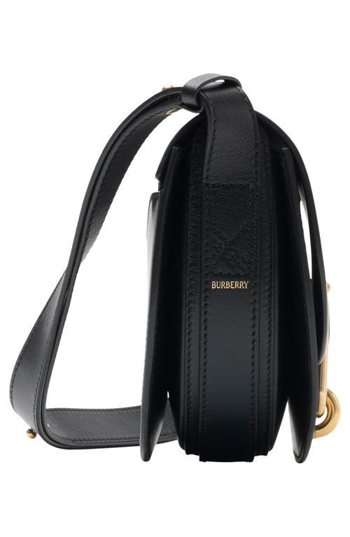 Burberry Small Bridle Logo Leather Crossbody Bag In Black