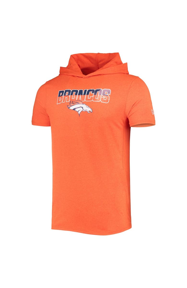 New Era Men's New Era Heathered Orange Denver Broncos Team Brushed Hoodie T-Shirt, Alternate, color,